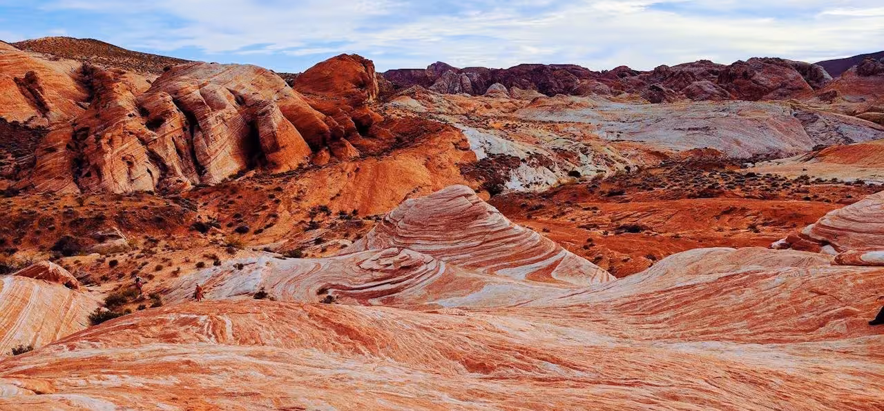 Red Rock Canyon Layered red sandstone formations and desert landscape at Red Rock Canyon near Las Vegas